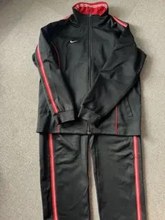 00s Nike DRI-FIT ジャージ セットアップ　M ブラック/レッド