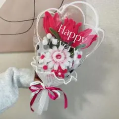 韓国/枯れない花/プレゼント/モールフラワーピンクブーケ