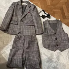 zz.luxi チェック柄 フォーマルスーツ 5点セット100cm