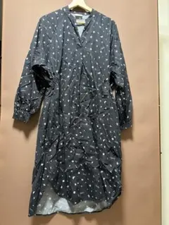 アーノルドパーマー 星と月プリント 長袖ワンピース