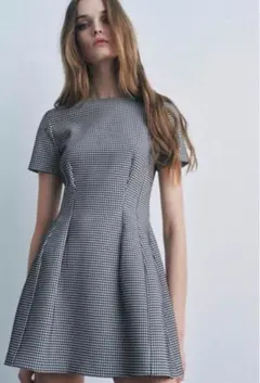 ZARA / ZWコレクション 千鳥格子柄ミニワンピース