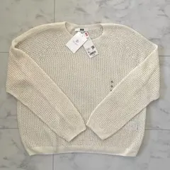 ユニクロ　3Dメッシュ　クルーネックセーター　XL ホワイト