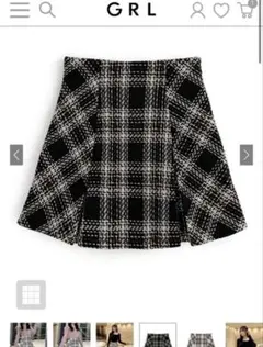 GRL インパン裏地付きツイードチェックミニスカート[tu891] Lサイズ