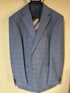 イオン　グレー チェック スーツ ネクタイ2本付き　AB7