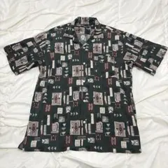 【美品】BEAMS HEART幾何学模様 オープンカラーシャツ　Lサイズ