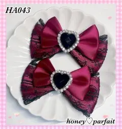 ♥HA043♥ヘアクリップ 地雷系 量産型 ゴスロリ♡ワイン♡