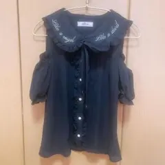 Ank Rouge アンクルージュ ブラウス 半袖 黒 ブラック