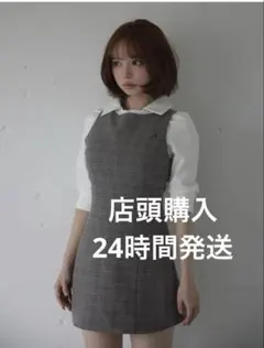 新品 andmary Evie check blouse mini dress - メルカリ