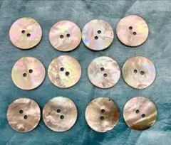 貝殻製虹色ボタン 12個セット