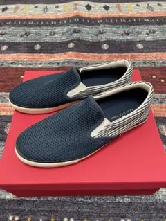 ネイビー メッシュ スリッポン 27.0cm