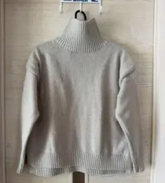 厚手ハイネックニット セーター グレー レディース ゆったり