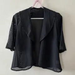 POLA ラセデュー　フレアカラーガーディガン　ブラック　LLサイズ