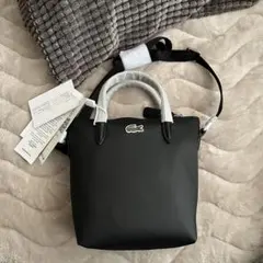 【新品】ラコステ L.12.12 ミニトート　2WAYショルダーバッグ 黒