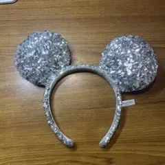 シルバー ミッキー耳カチューシャ