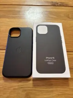 iPhone 15 レザーケース　Leather Case ブラック