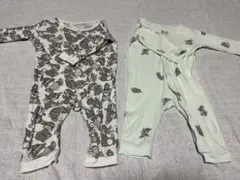 H&M ウサギプリントロンパース 4〜6M 2枚セット