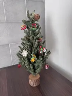 クリスマスツリー 約37cm 卓上ツリー　木製スタンド