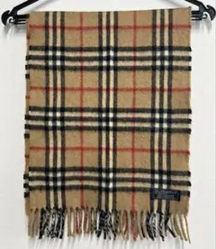 美品 バーバリー 近年モデル マフラー カシミヤ100% メガチェック ベージュ BURBERRY バーバリー マフラー MU GIANT CHK CS SC 8085927
