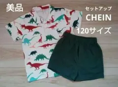 キッズ恐竜柄　半袖シャツとショートパンツ　セットアップ