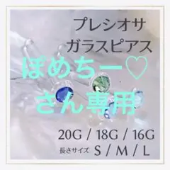 1本F⭐16G Lアレルギー対応ガラス製ポストボディピアスリテーナーピアス