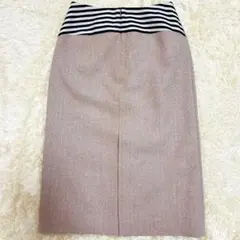★新品未使用★ボーダーズアットバルコニー スカート 36 ウール ベージュ BORDERS at BALCONY（ボーダーズアットバルコニー） スカート FLAP