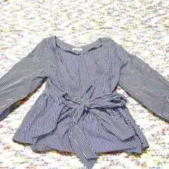 FREAK'S STORE ストライプ柄長袖ブラウス