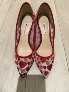 美品Diana ハート柄 ポインテッドトゥヒール
