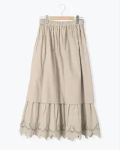 新品 SM2 サマンサモスモス 裾スカラップレースペチスカート ベージュ