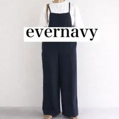 evernavy スクエアネック サロペット オーバーオール オールインワン