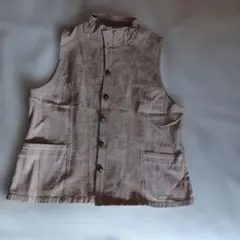 ベージュ ノースリーブベスト LL