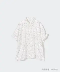 ユニクロ　レーヨンプリントブラウス　オフホワイト ドット柄　新品
