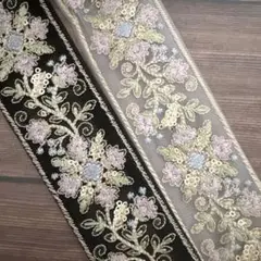 295.インド刺繍リボン 1m50cm×2本セット