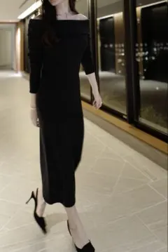 ZARA オフショルニットワンピ