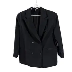 H&M ブラック ダブルボタンジャケット