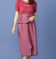 MIIAピンク タイトスカート ウエストバンド付きのサムネイル