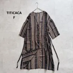 TITICACA チチカカ　ロングガウン　シフォンカーディガン　エスニック柄　Fのサムネイル
