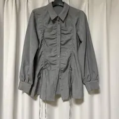 AZUL BY MOUSSY シャーリング長袖シャツ グレーのサムネイル