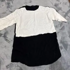 ZARA BASIC バイカラー 半袖カットソー Lサイズのサムネイル
