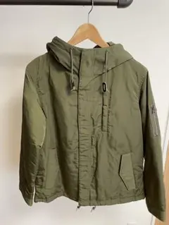 nano universe フード付きミリタリージャケット オリーブ