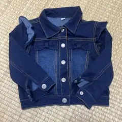 フリル付きダークブルーデニムジャケット 80 - メルカリ