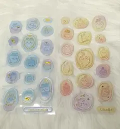 ハチワレ　うさぎ　メルティシュシュ　シーリングスタンプ風シール　2枚セット