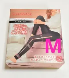 SLIM WALK スリムウォーク24hマルチスキニー　デニム風ブラック　M
