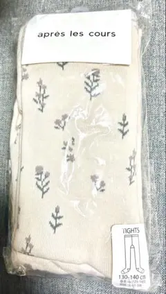 アプレレクール　花柄タイツ　アイボリー　130〜140 【新品・未使用】