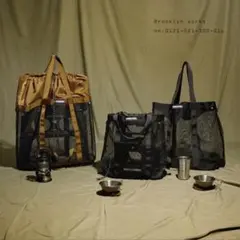 MST様専用//ブルックリンワークス メッシュバッグ ラージ ブラック