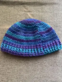 ハンドメイド ビーニー ストライプ柄