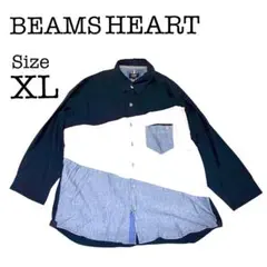 ビームスハート 切り替えデザイン カジュアルシャツ XLサイズ 大人カジュアル