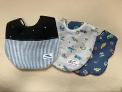 ハンドメイド　ベビースタイ　3枚セット　ふんわりよだれかけ　星柄　切り替え