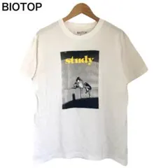 アダムエロペ　BIOTOP　STUDY　プリント　半袖　Tシャツ　レディース　白のサムネイル