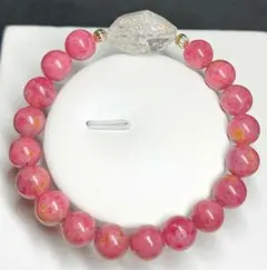 ロードナイト　薔薇輝石　ロードナイトブレスレット　天然石　ハーキマー　水晶