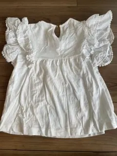 ZARA ザラ　フリル袖 ホワイトシャツ 08 (CM 128)